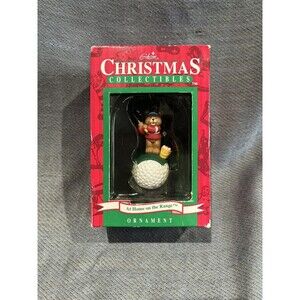 At Home On The Range Christmas Collectible Ornament Bear Gibson 1995